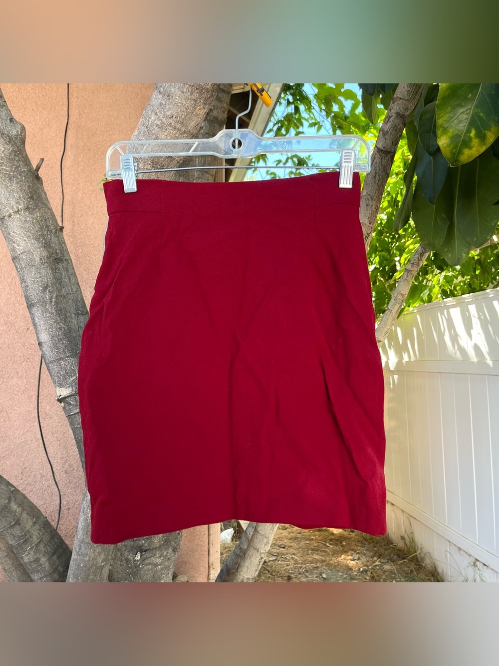 Vintage 90s Bebe 100% Wool Red Mini Skirt.
